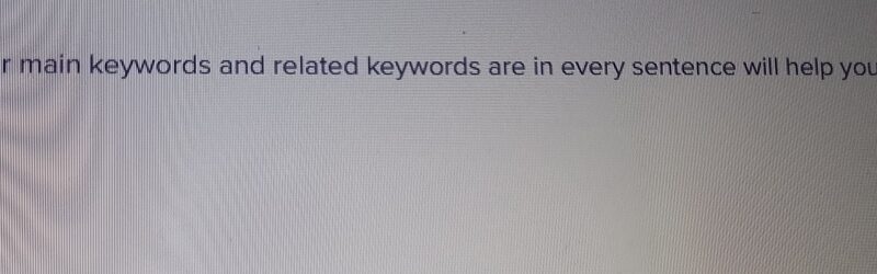 Making sure your main keywords and related keywords